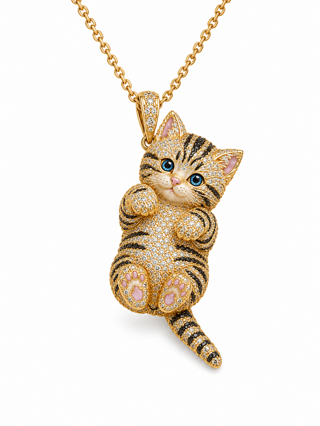 Pavé Diamond Kitten Pendant