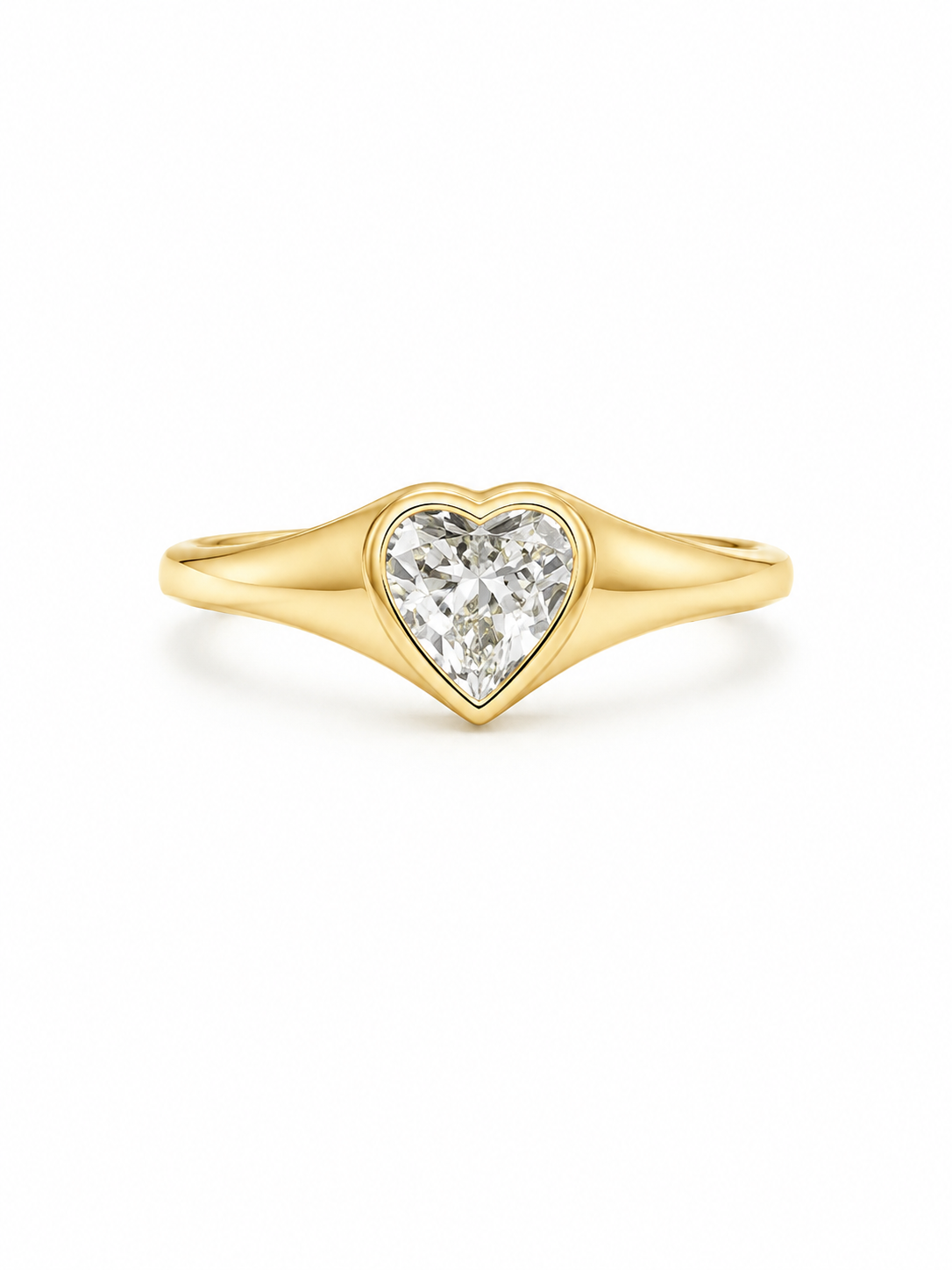 Bezel Set Heart Solitaire Ring