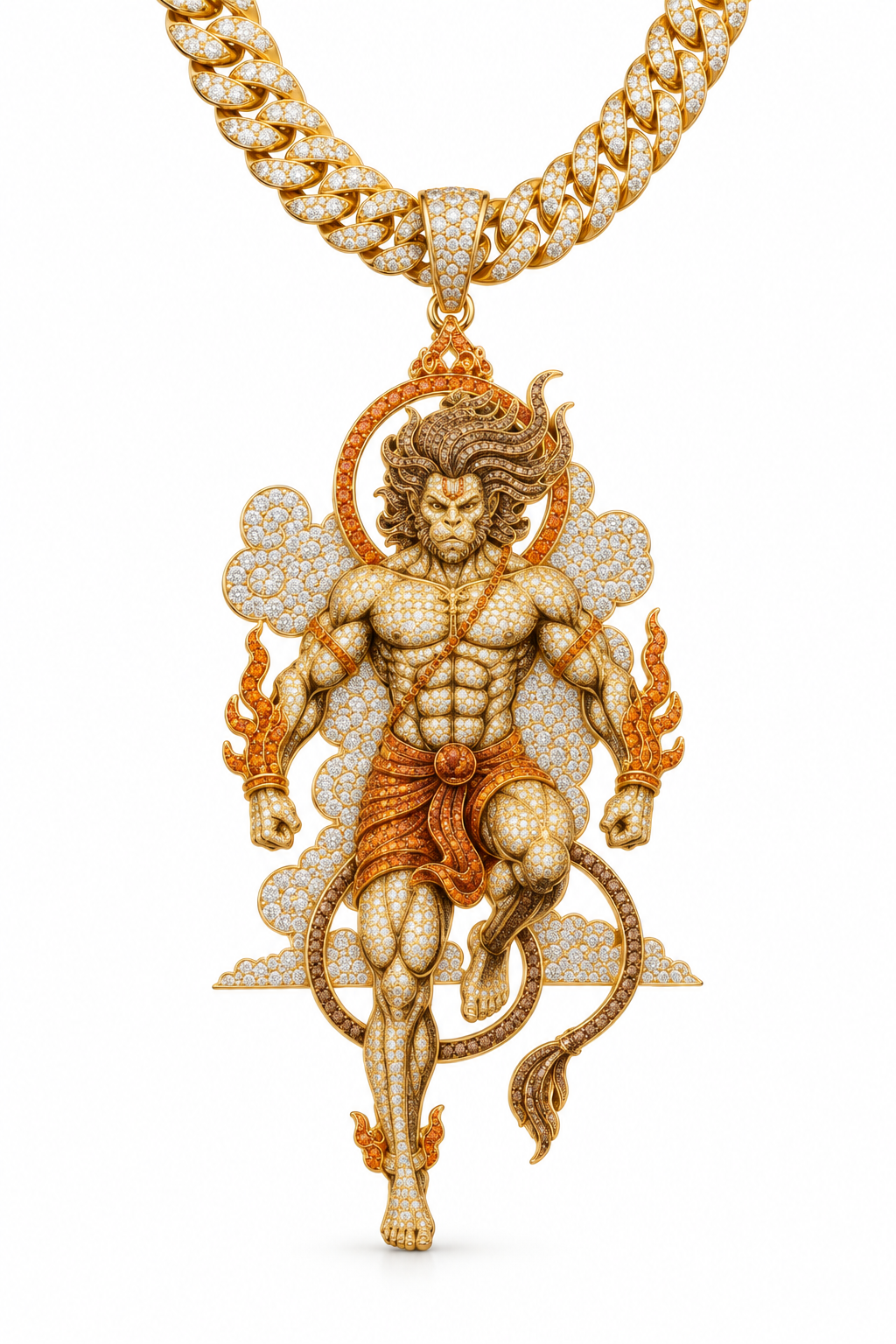 Lab Grown Diamond Hanuman Pendant