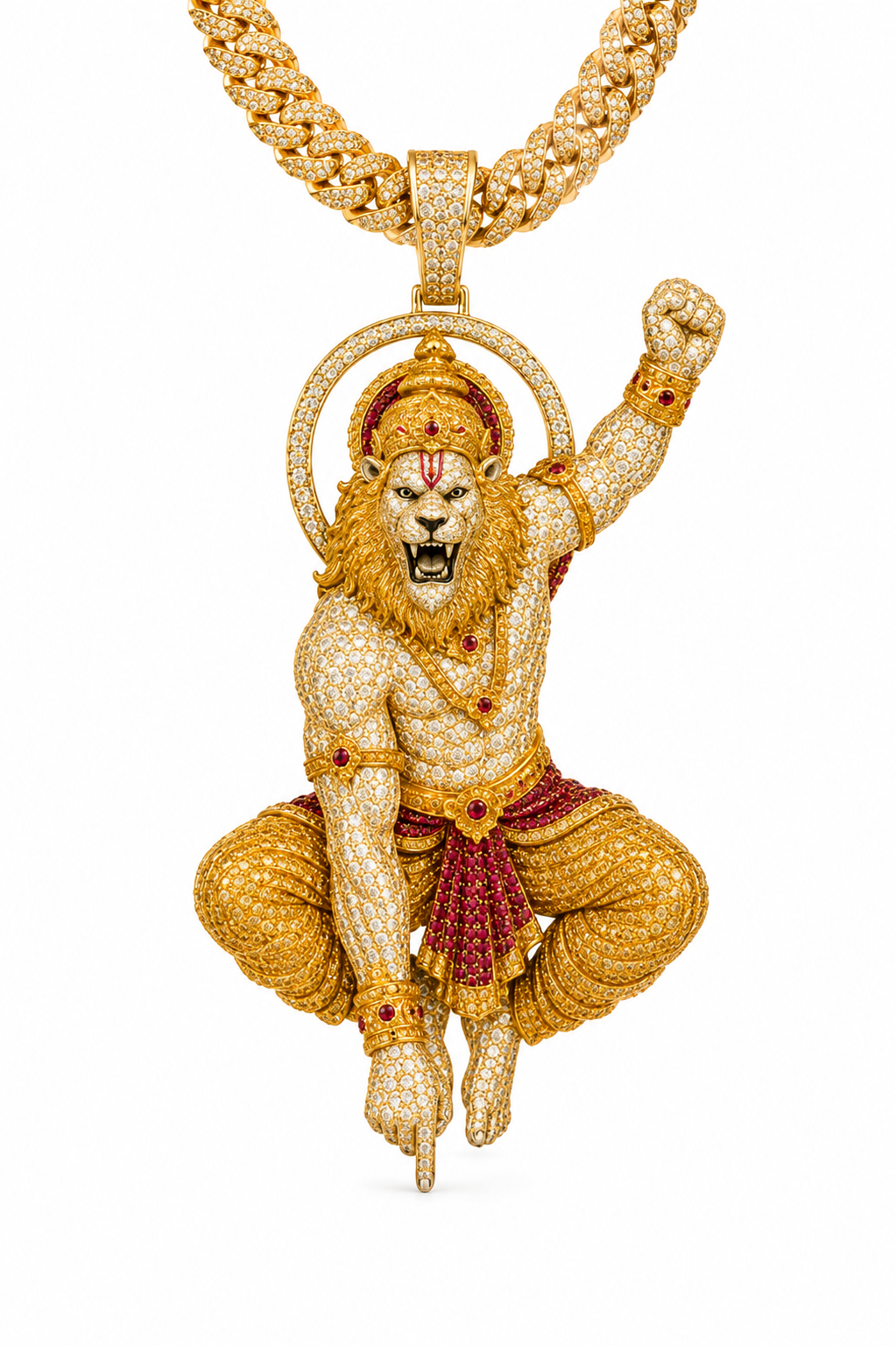 Narasimha Warrior Diamond Pendant