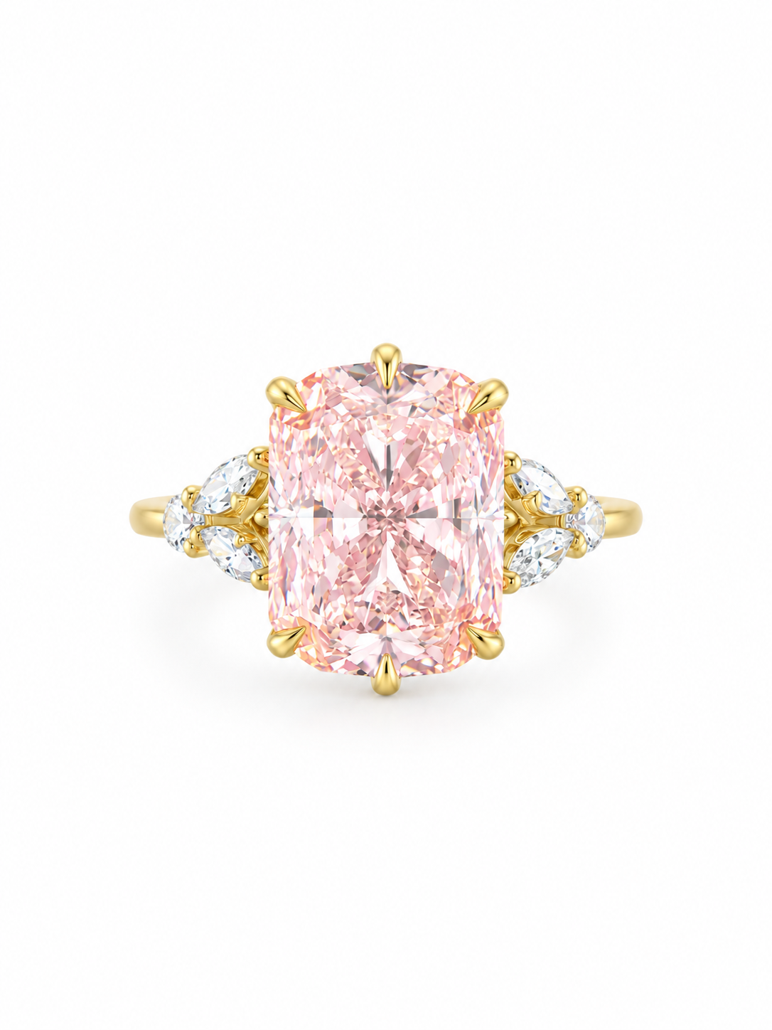 PINK CUSHION DIAMOND RING
