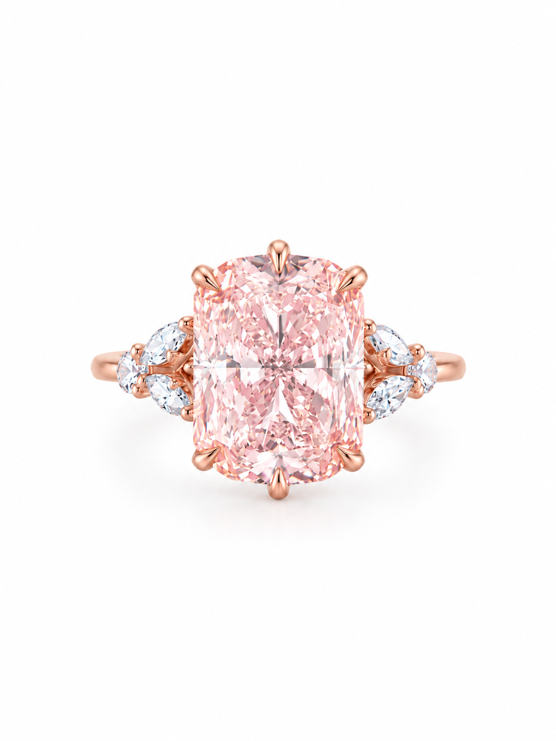 PINK CUSHION DIAMOND RING