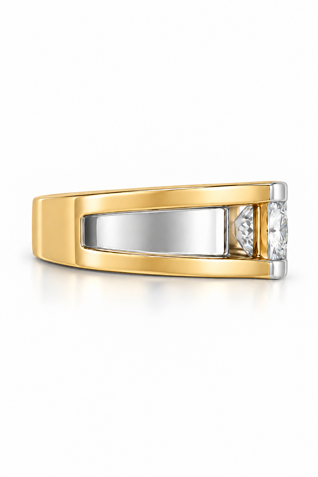3.7ct Dual Tone Solitaire Ring