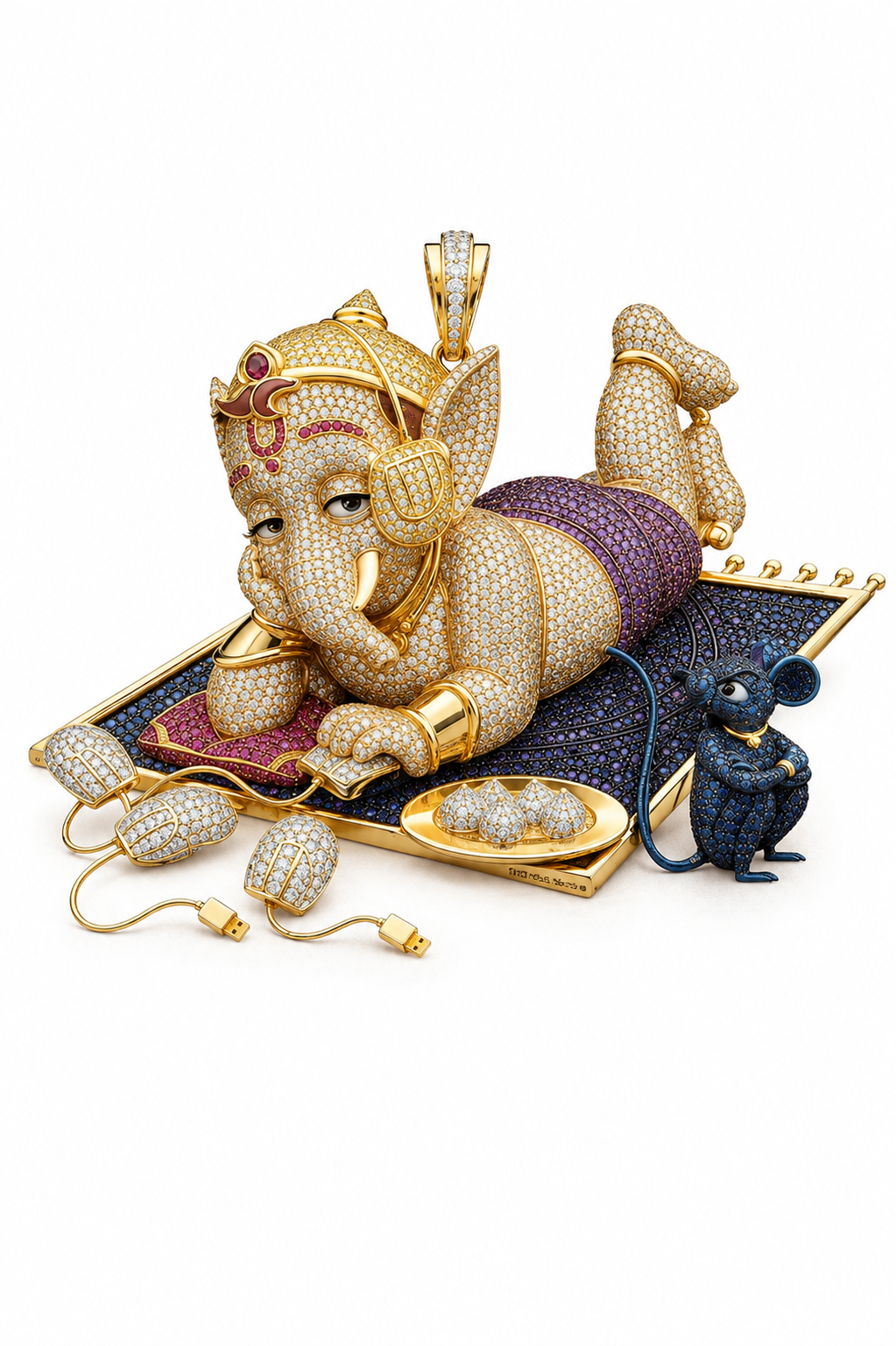 Diamond Vinayak Charm Pendant