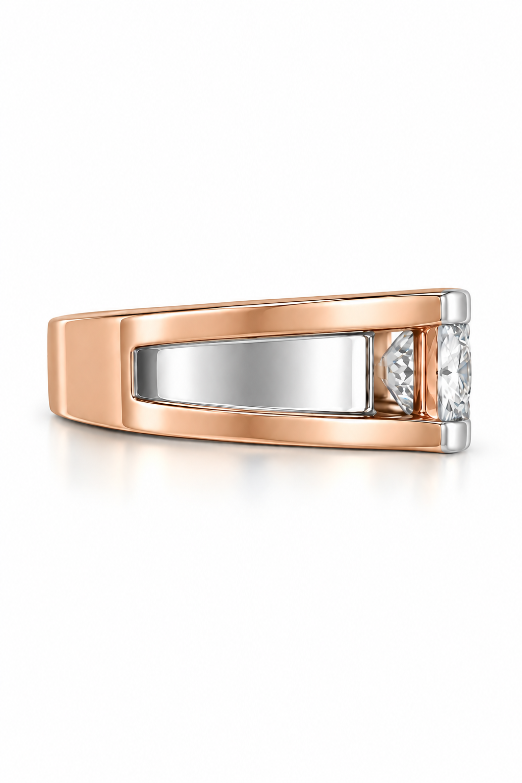 3.7ct Dual Tone Solitaire Ring