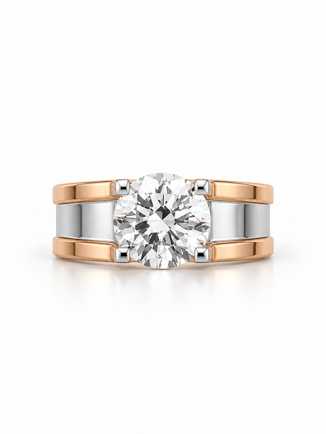 3.7ct Dual Tone Solitaire Ring