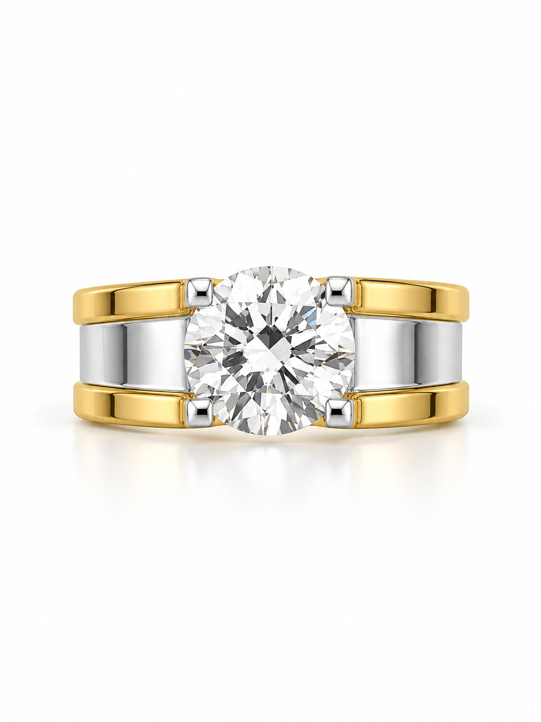 3.7ct Dual Tone Solitaire Ring