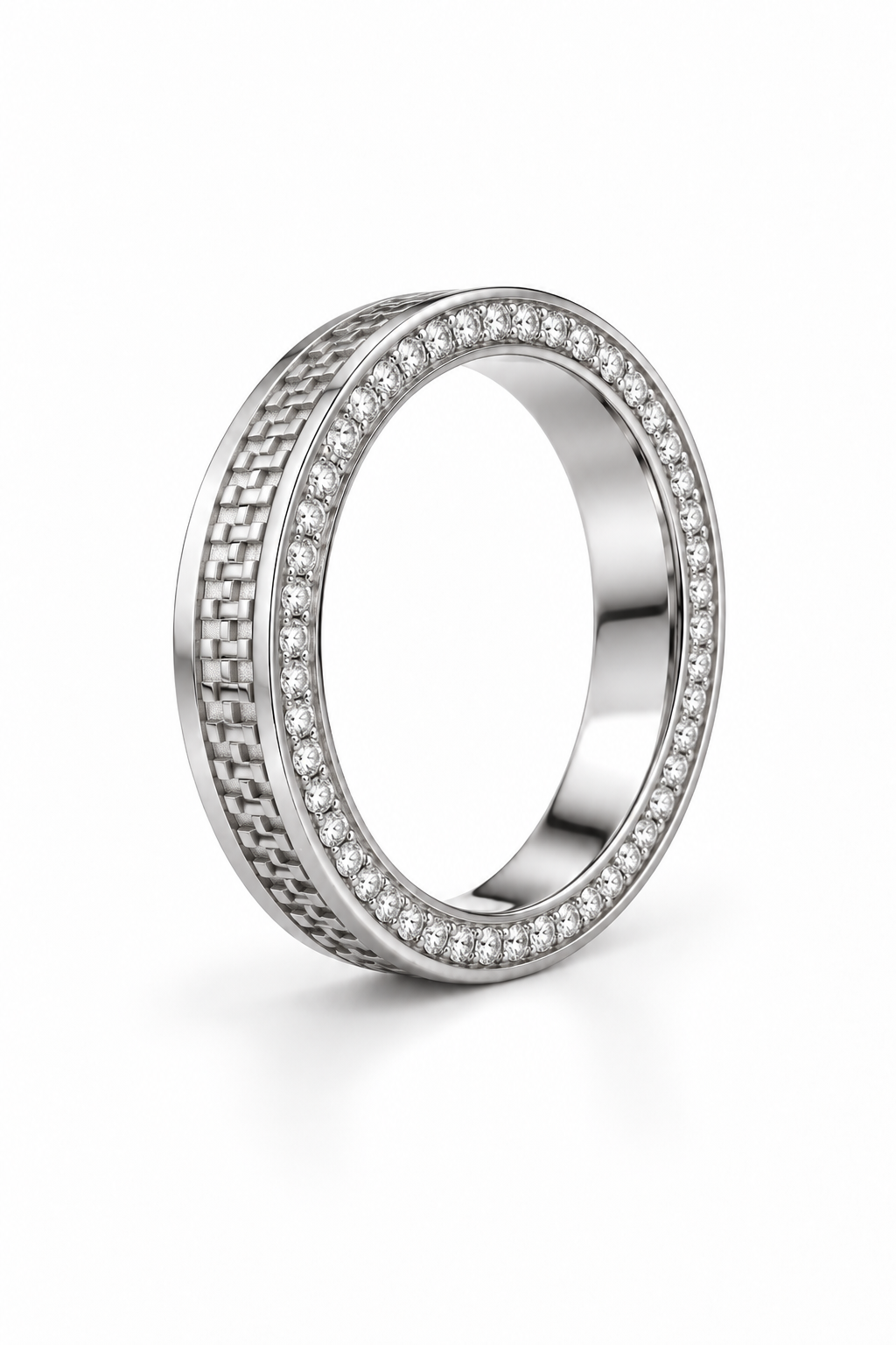 White & Blue Diamond Pavé Band