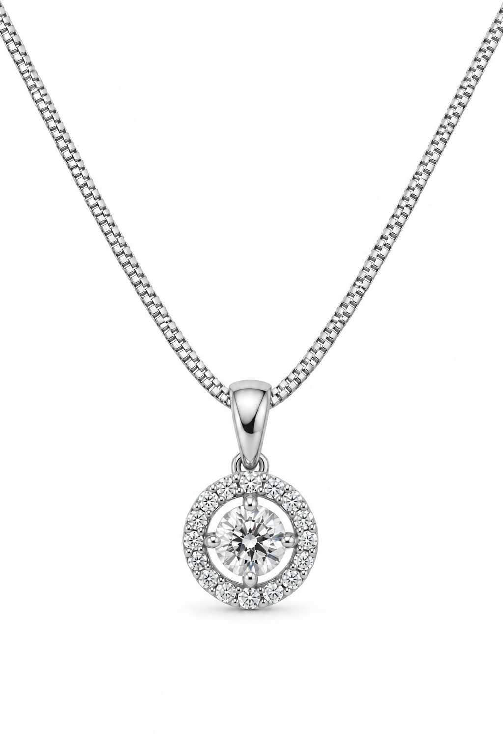 Round Halo Diamond Pendant