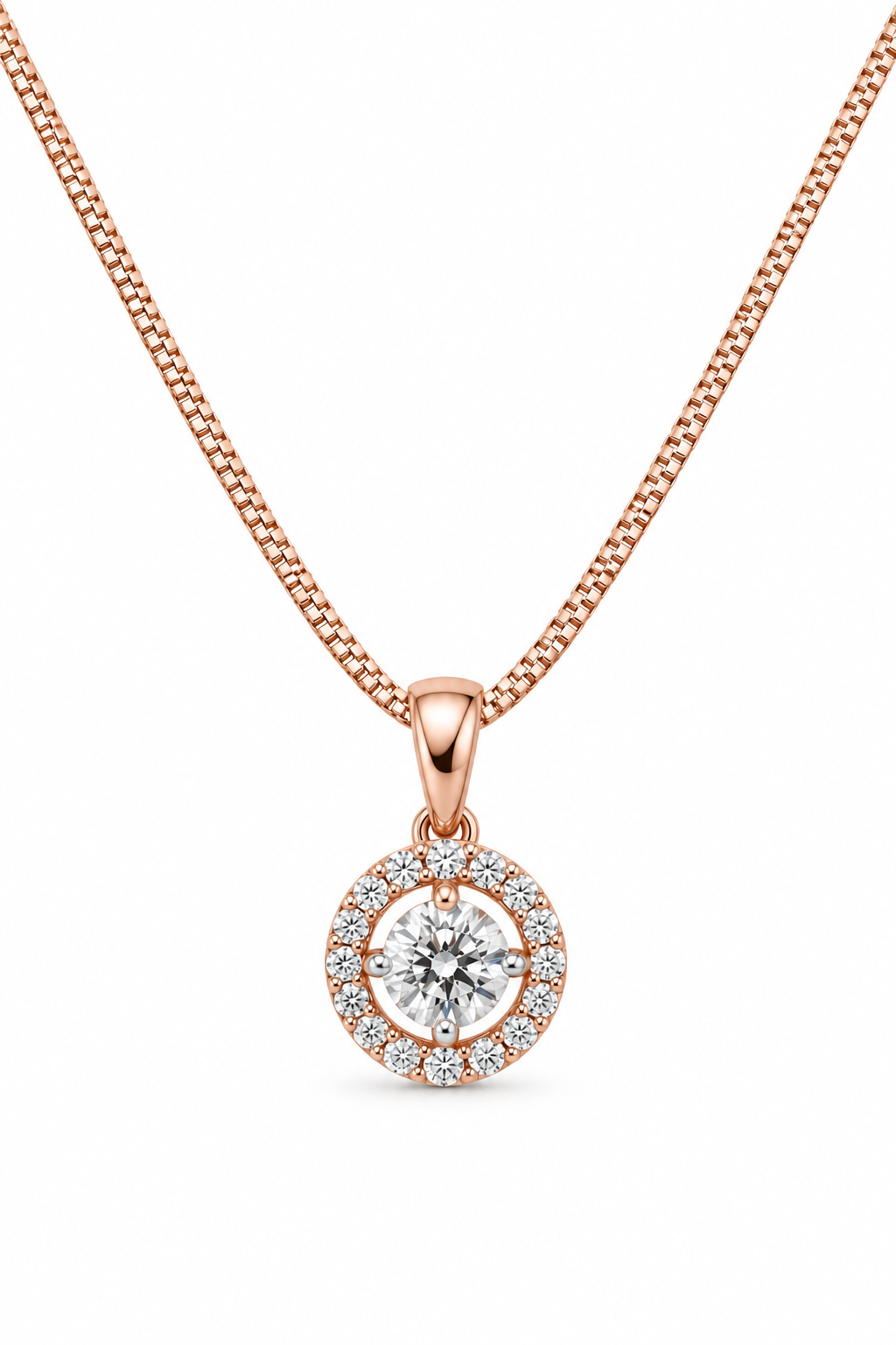 Round Halo Diamond Pendant