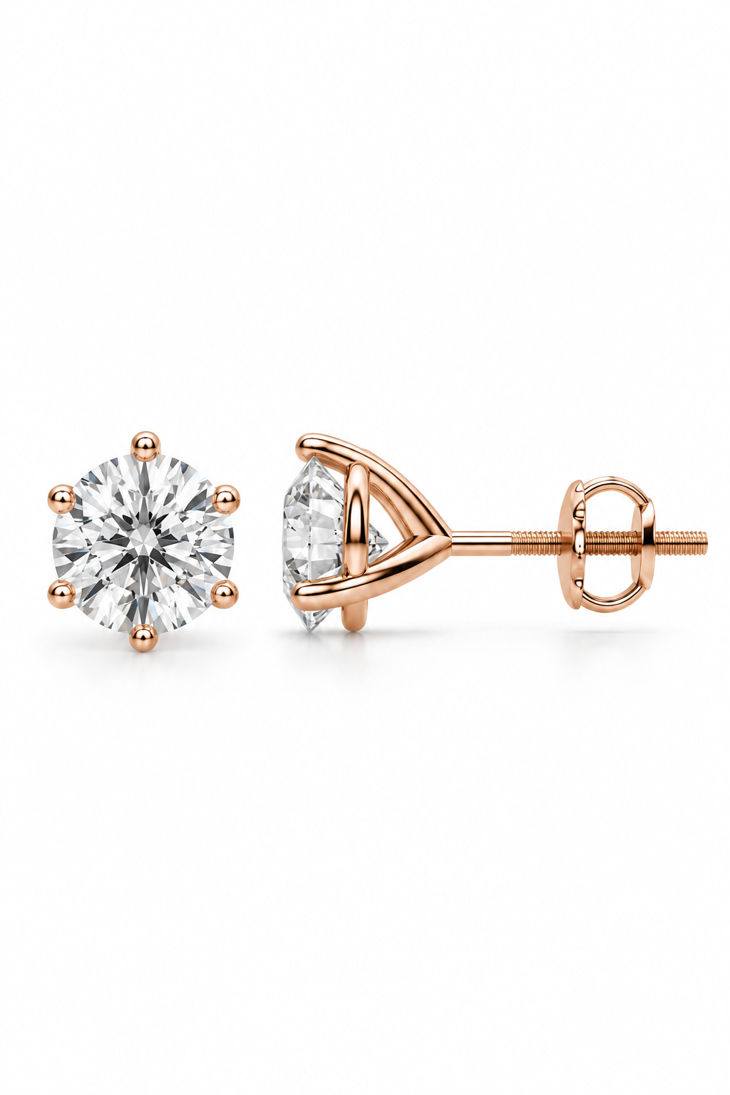 Round Solitaire Earrings