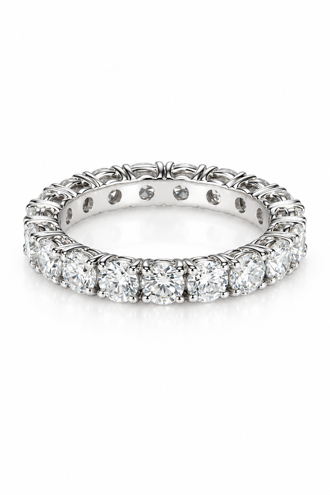Round Brilliant Diamond Full Eternity Band