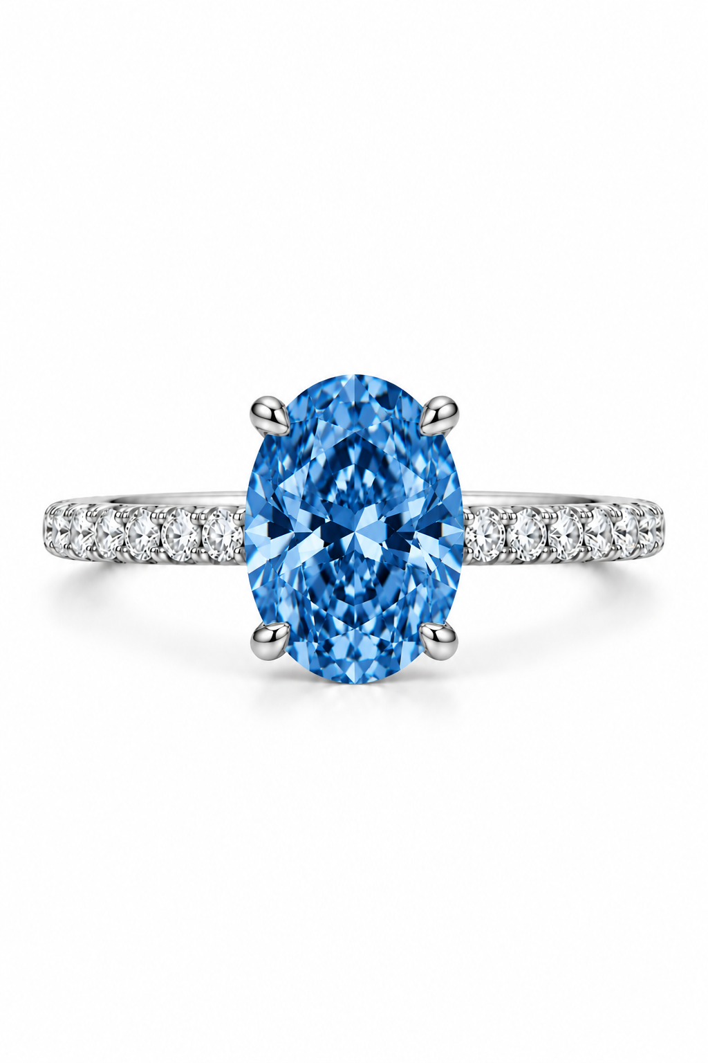 Blue Diamond Oval Ring