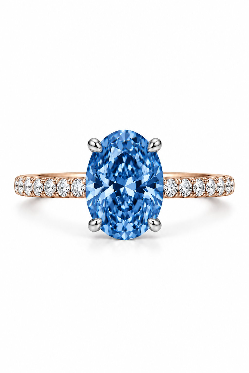 Blue Diamond Oval Ring