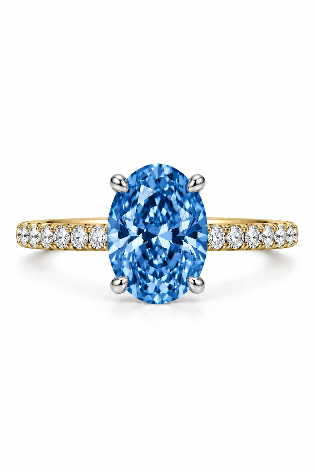 Blue Diamond Oval Ring