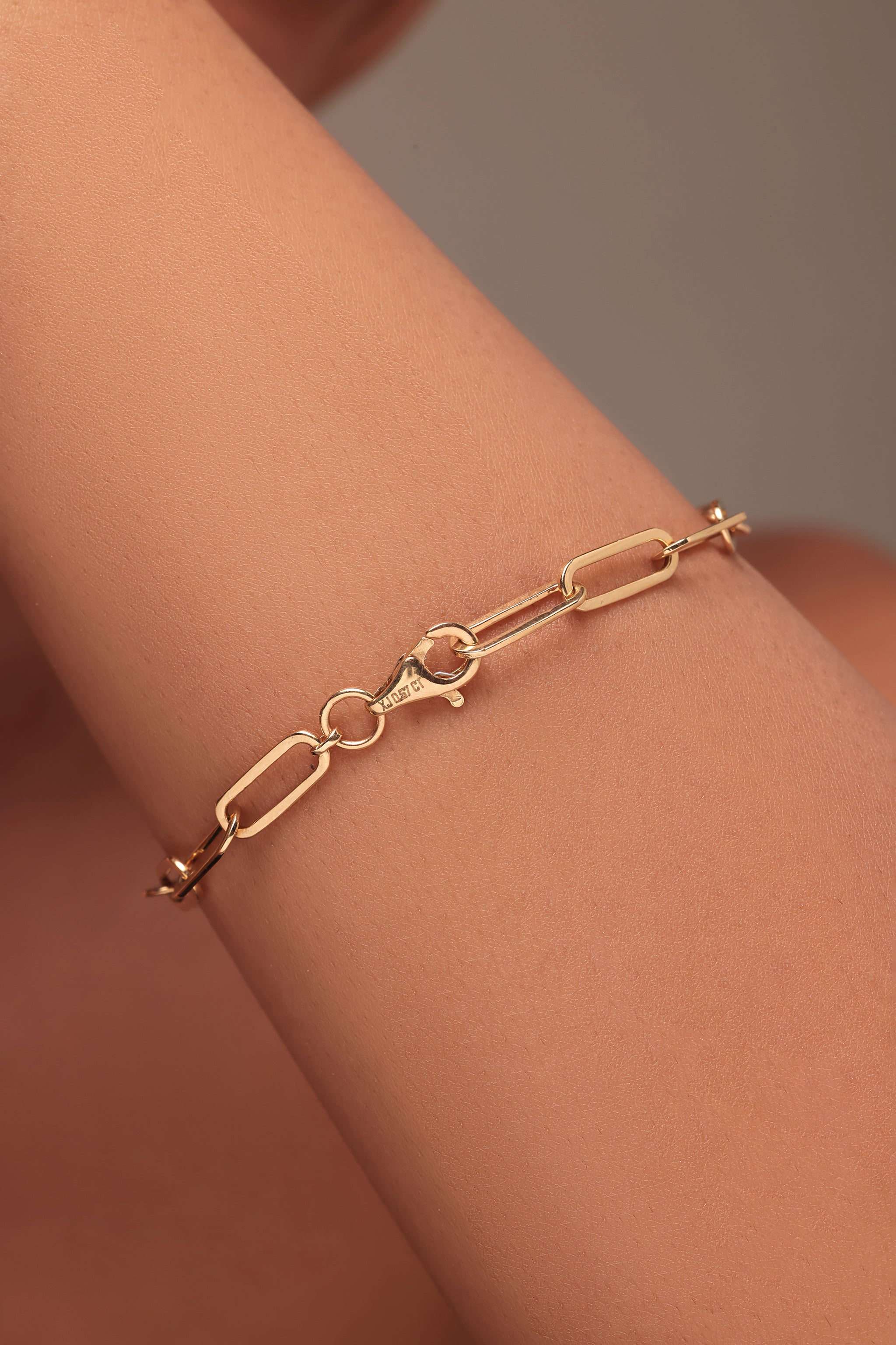 Round & Marquise diamond Paperclip Bracelet