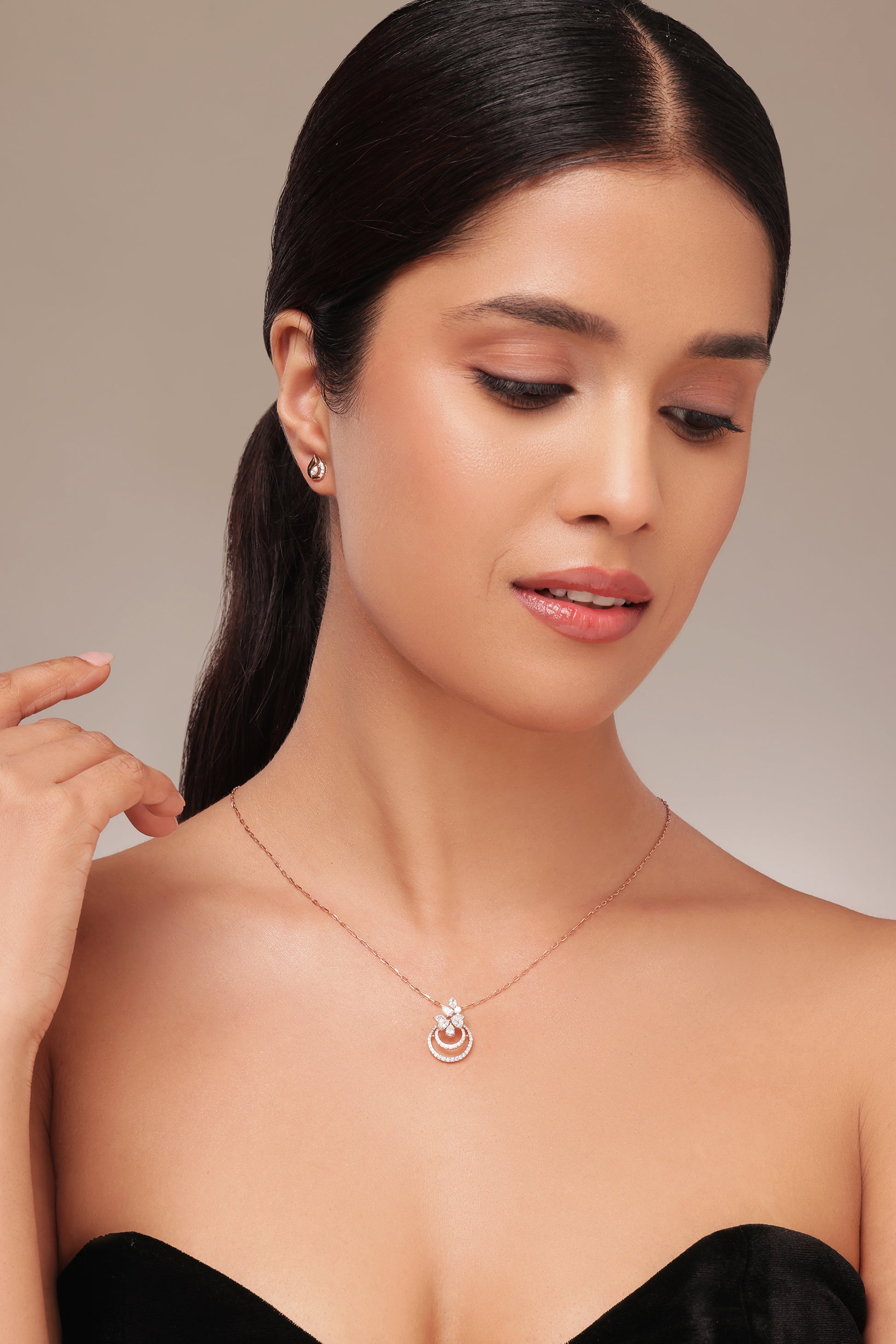 Marquise and Pear Statement Pendant with Lab Grown Diamond 