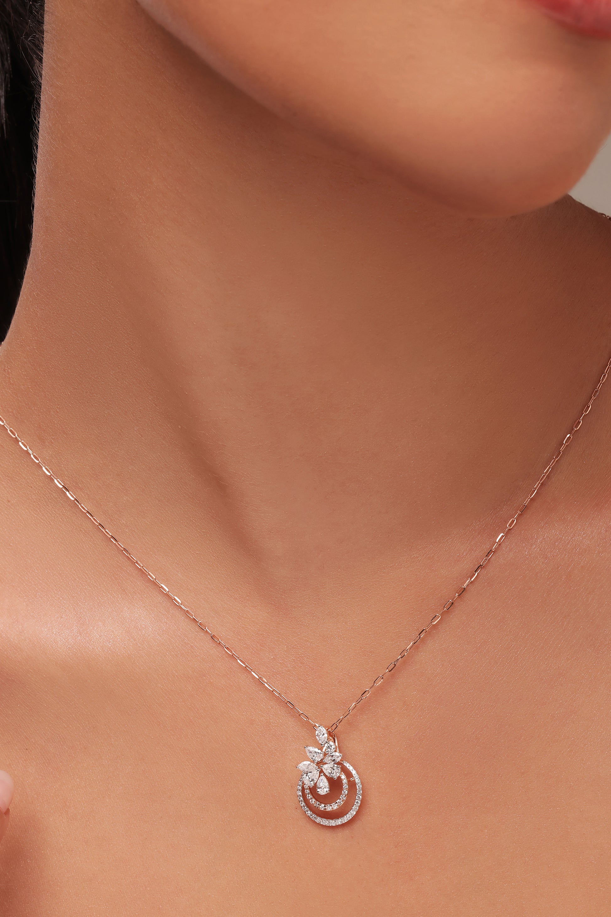 Marquise and Pear Statement Pendant with Lab Grown Diamond 