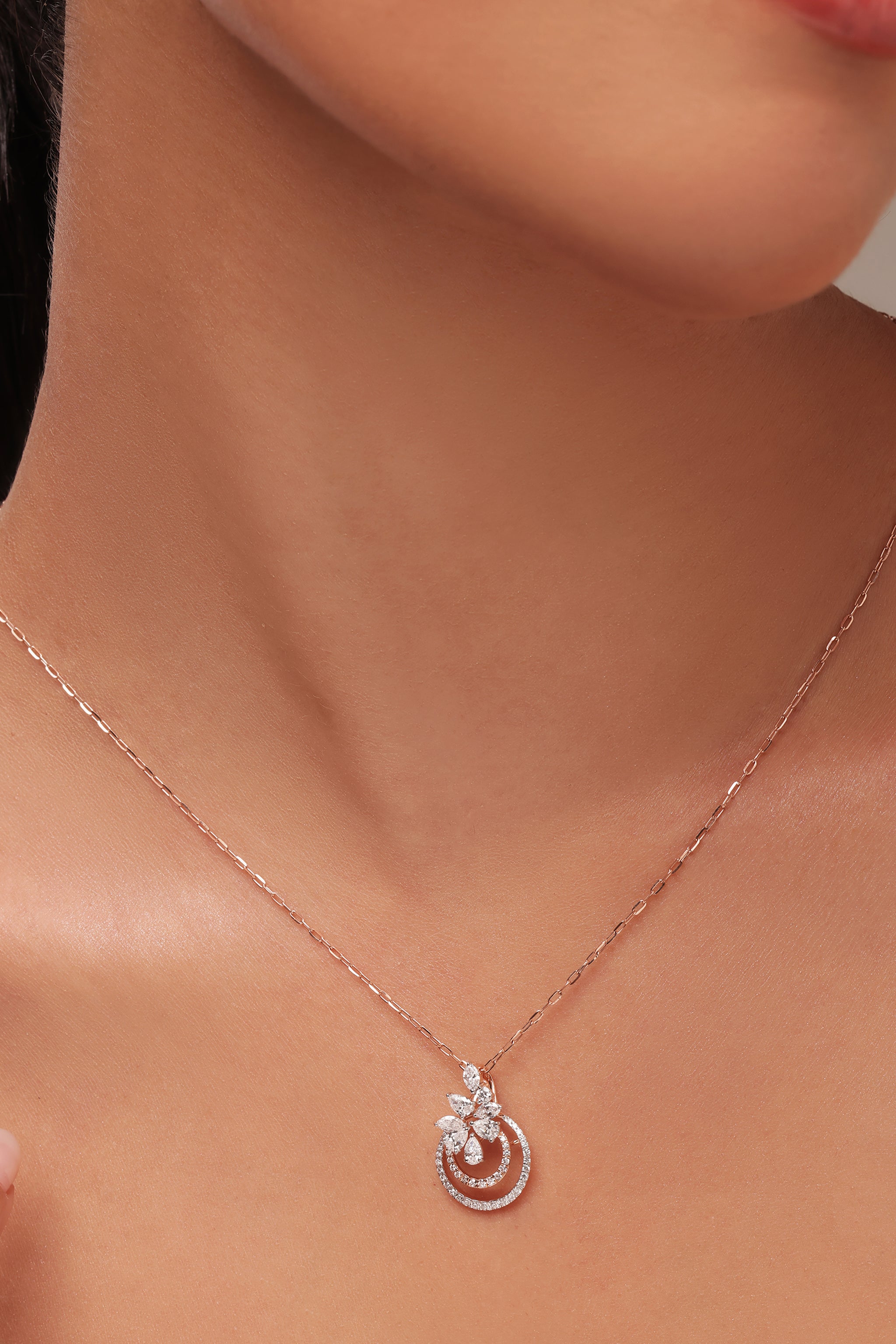 Marquise and Pear Statement Pendant with Lab Grown Diamond 