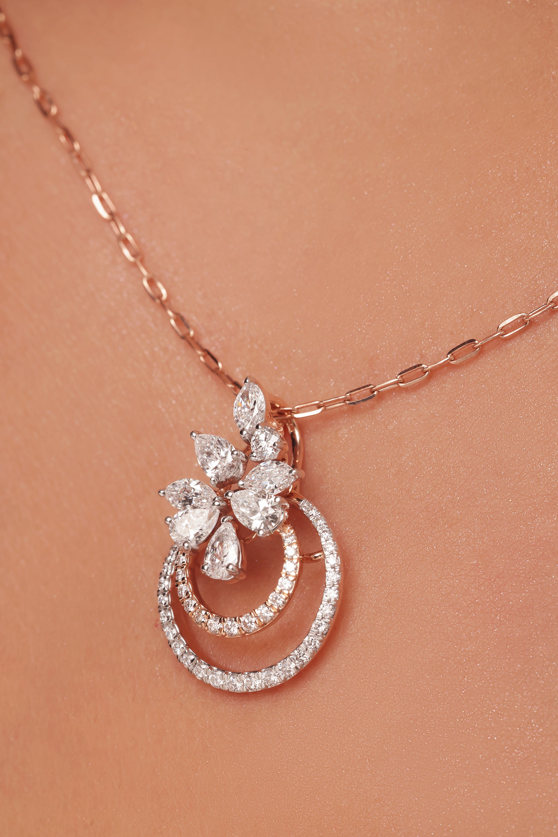 Marquise and Pear Statement Pendant with Lab Grown Diamond 