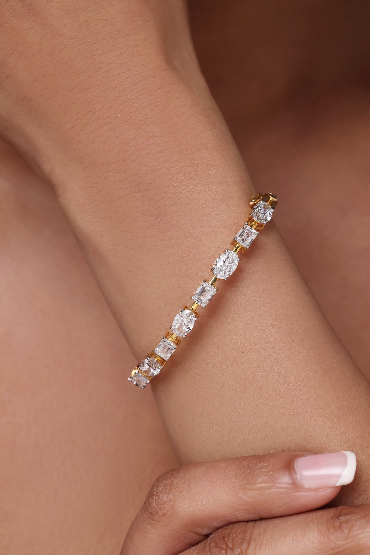 Oval & Emerald Cut Tennis Bracelet