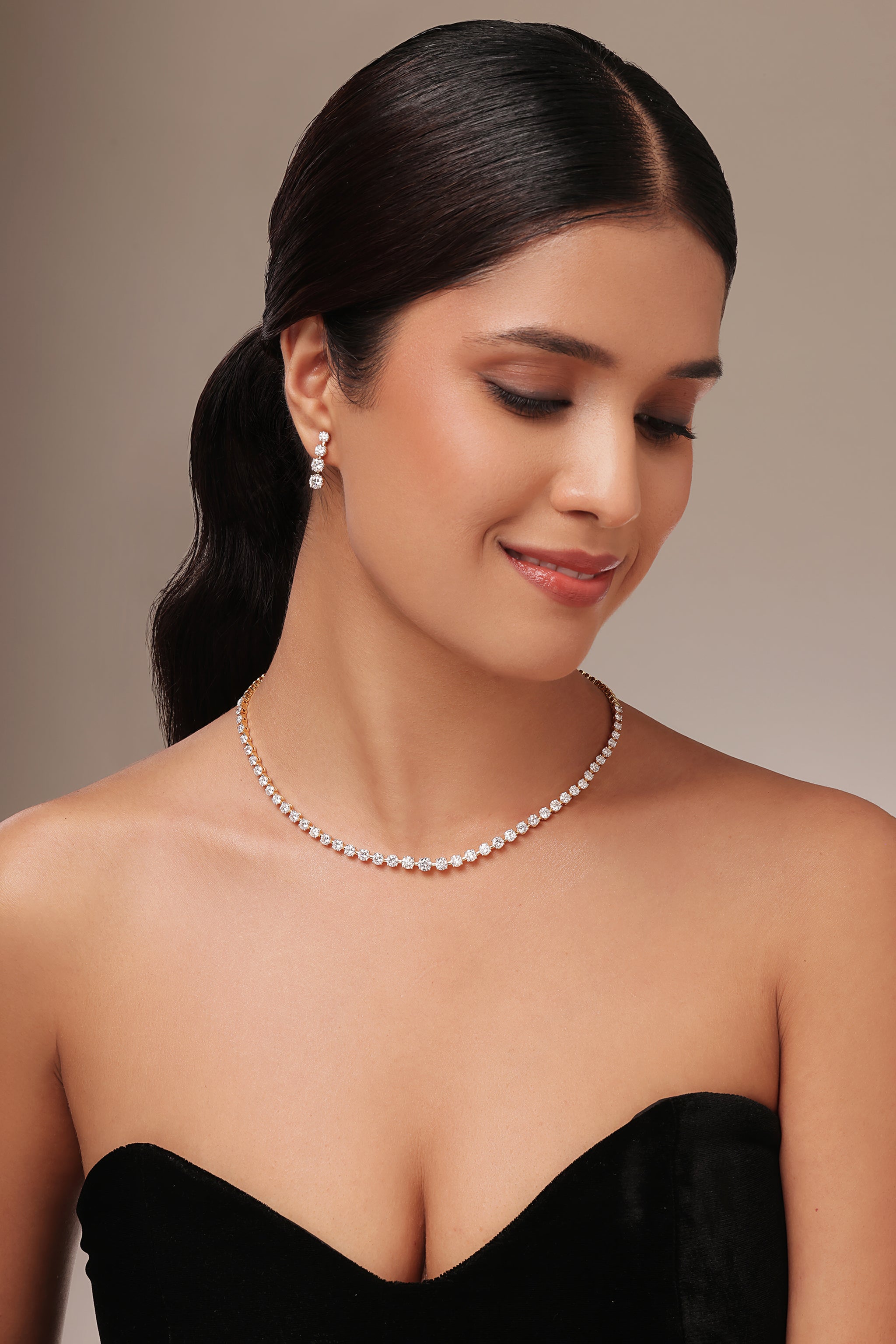 Round Diamond Drop Earring