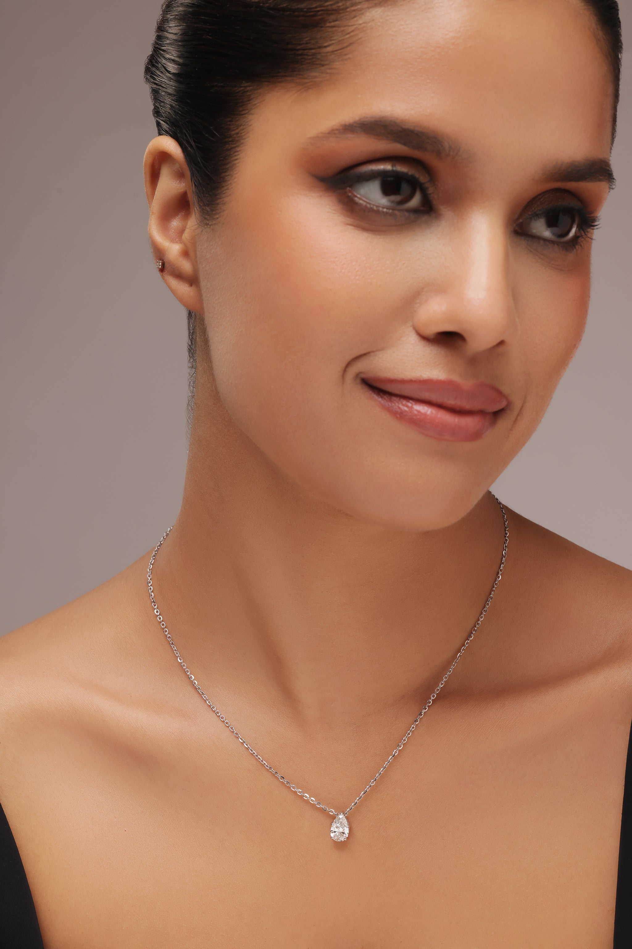 Pear Cut Solitaire Diamond Pendant