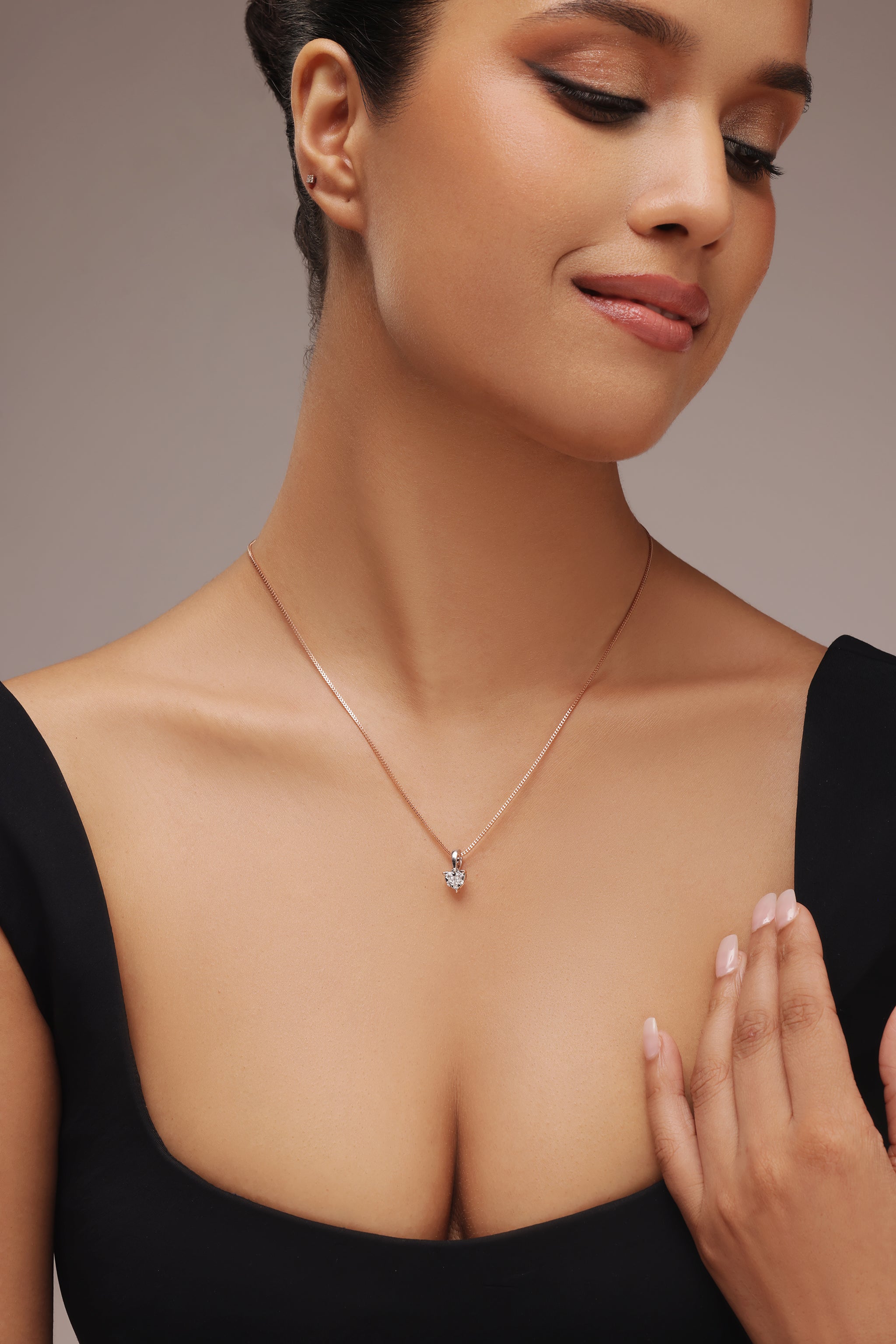 Diamond Cluster Heart Pendant