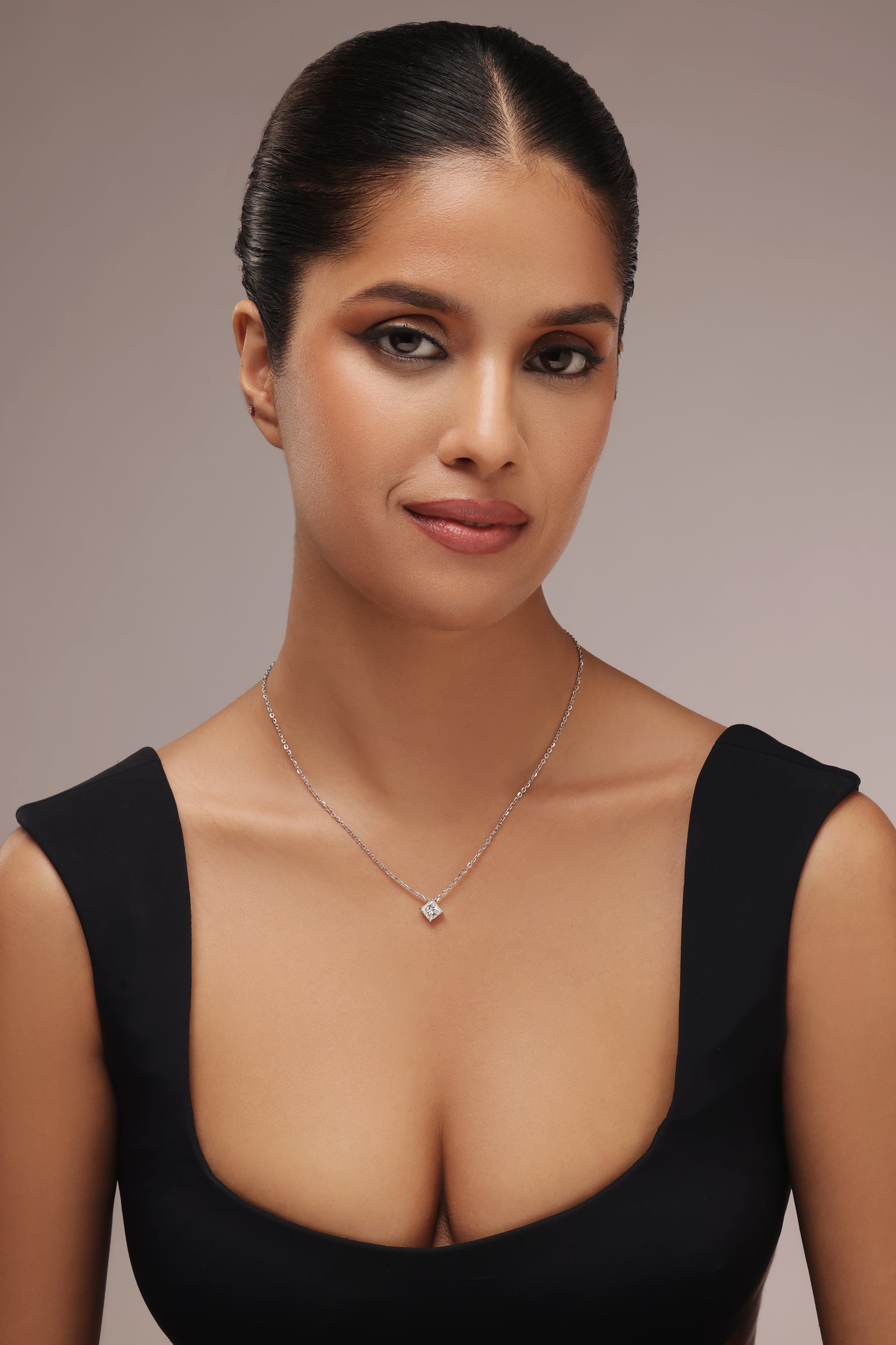 Princess Cut Solitaire Diamond Pendant