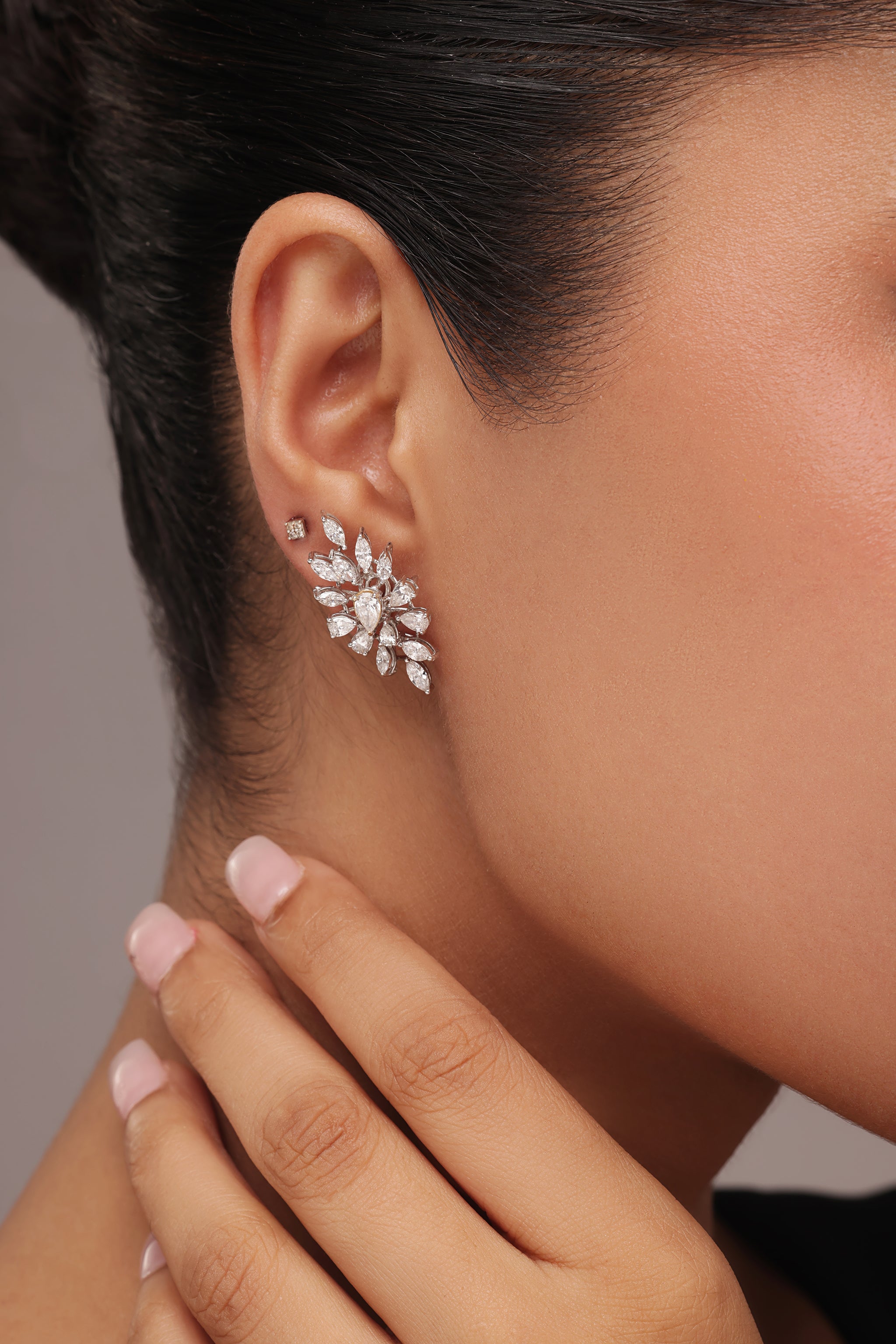 Marquise and Pear Diamond Statement Earrings