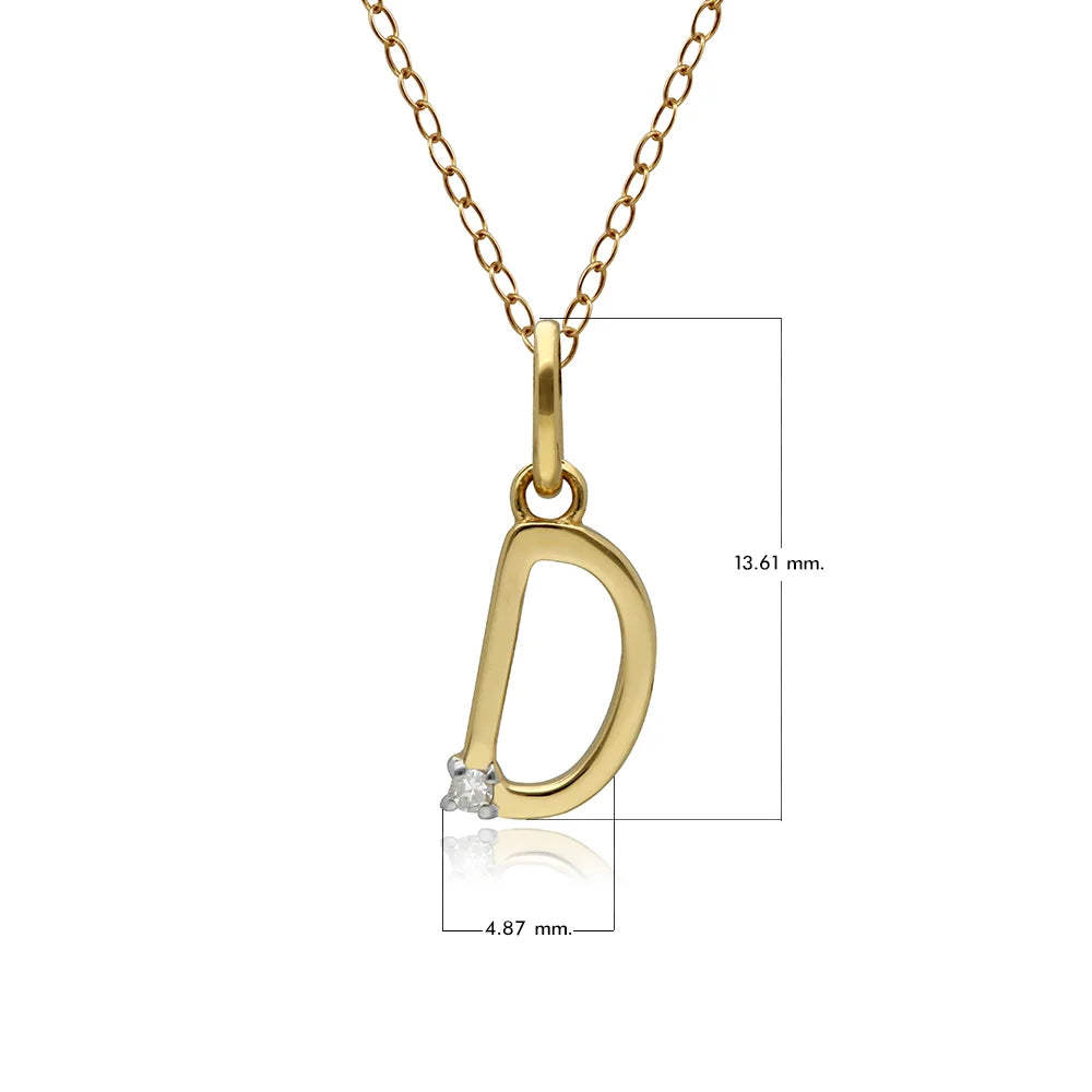 Gold Diamond Initial Pendant