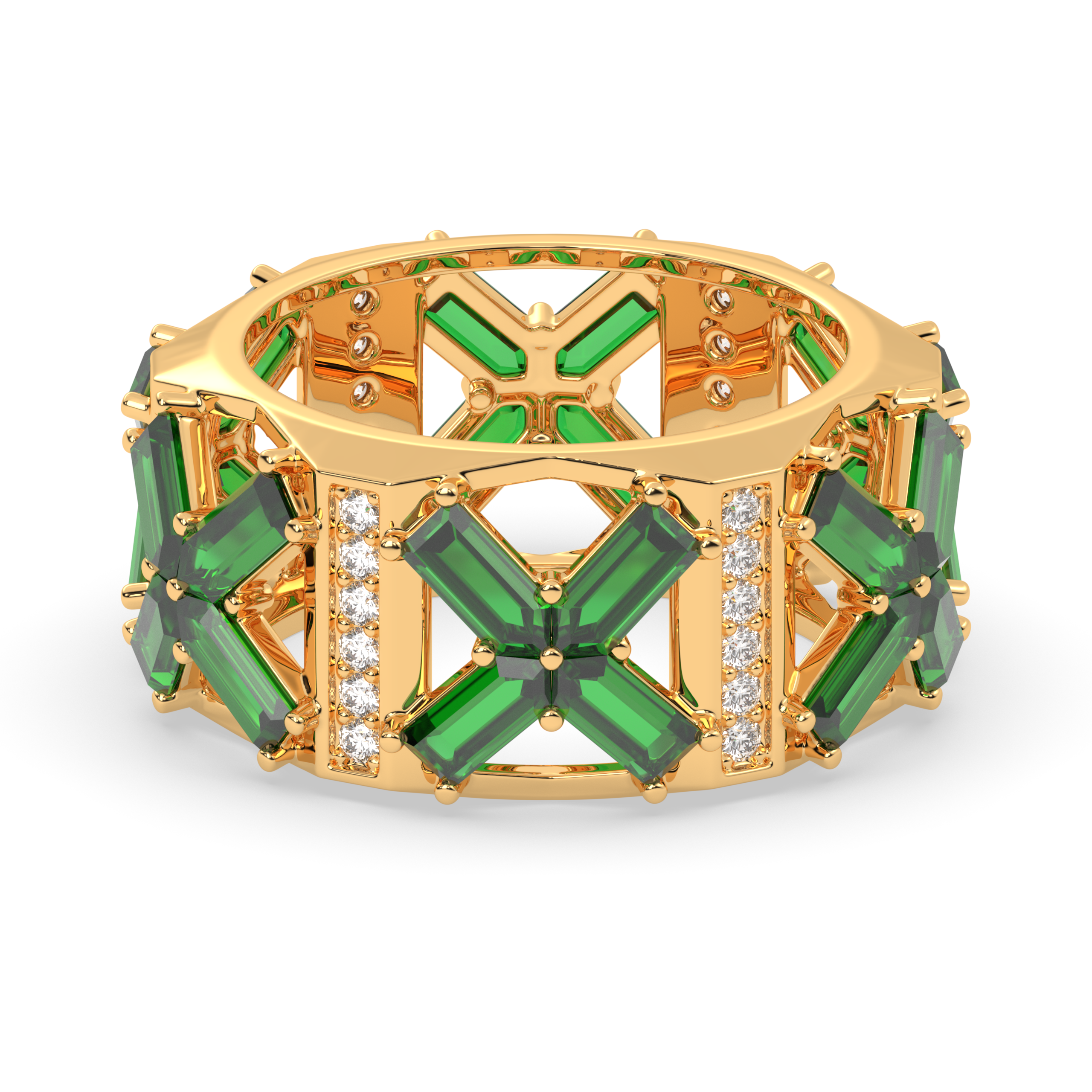 Multi X and Round Diamond Band