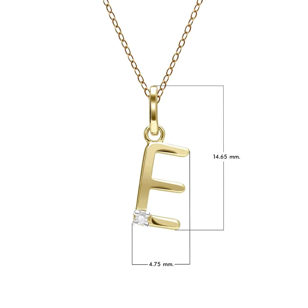 Gold Diamond Initial Pendant