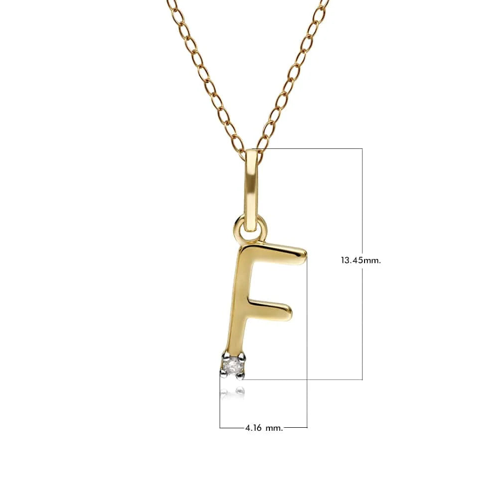 Gold Diamond Initial Pendant