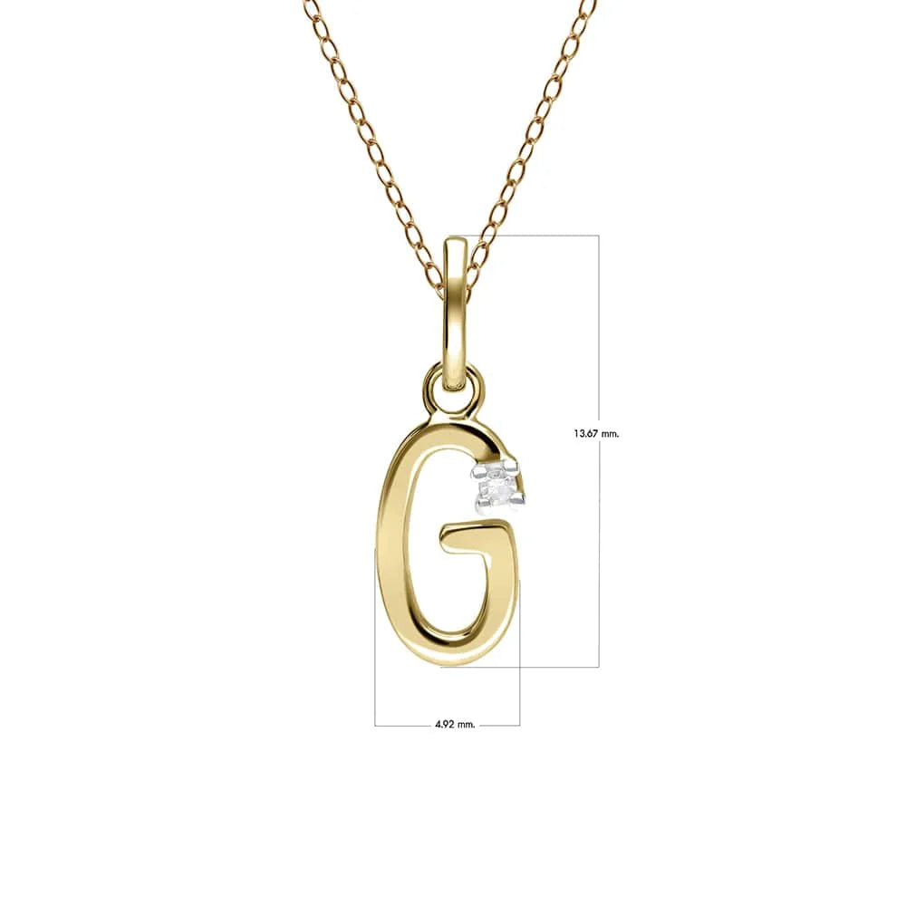 Gold Diamond Initial Pendant