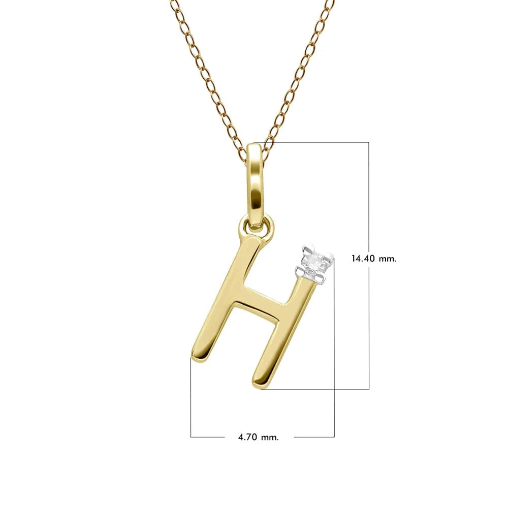 Gold Diamond Initial Pendant