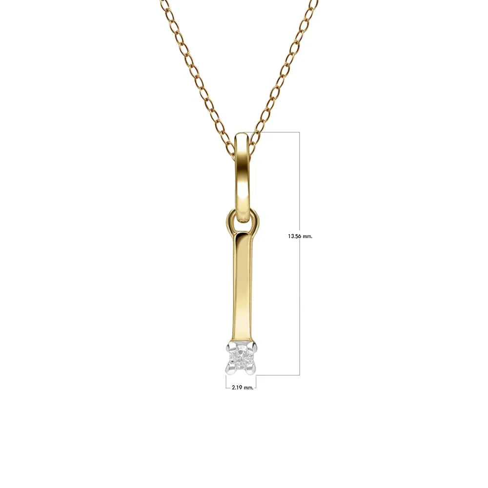 Gold Diamond Initial Pendant