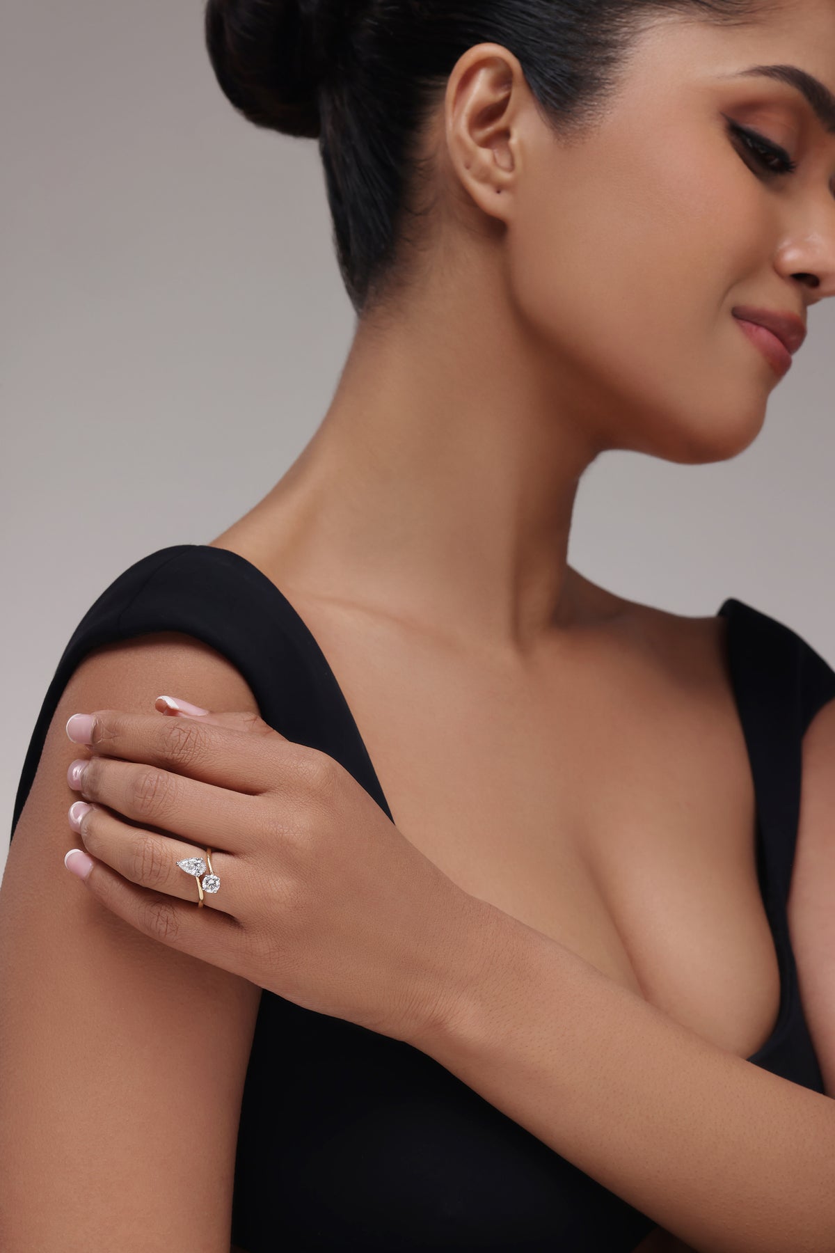 Pear and Round -Toi Et Moi Ring