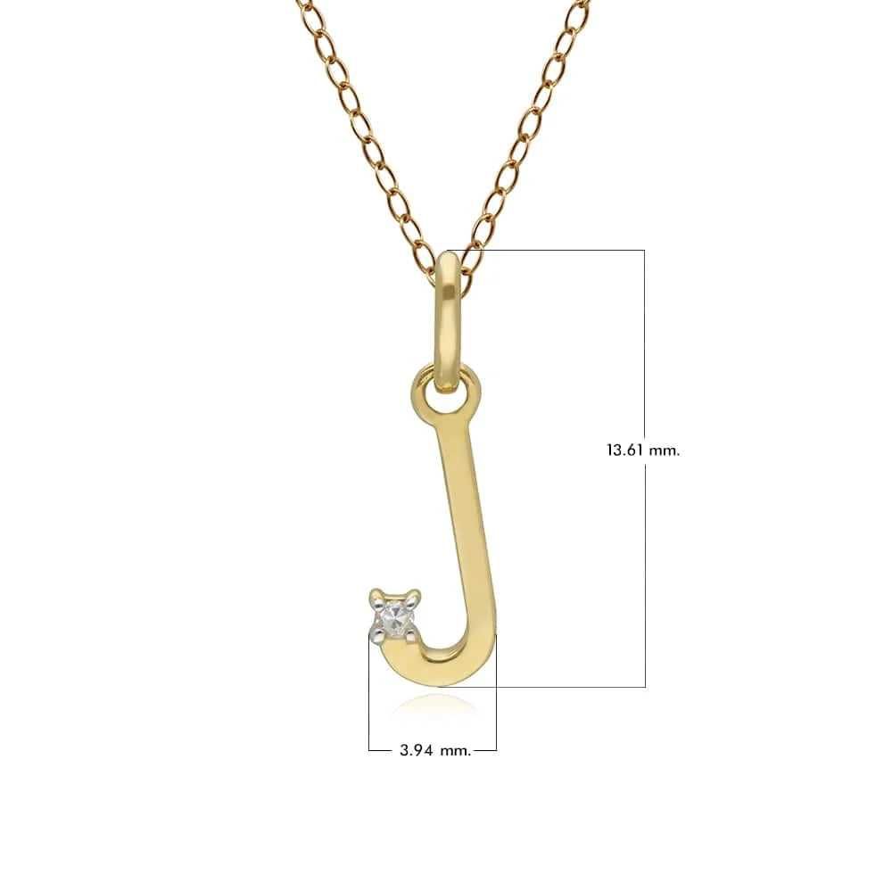 Gold Diamond Initial Pendant