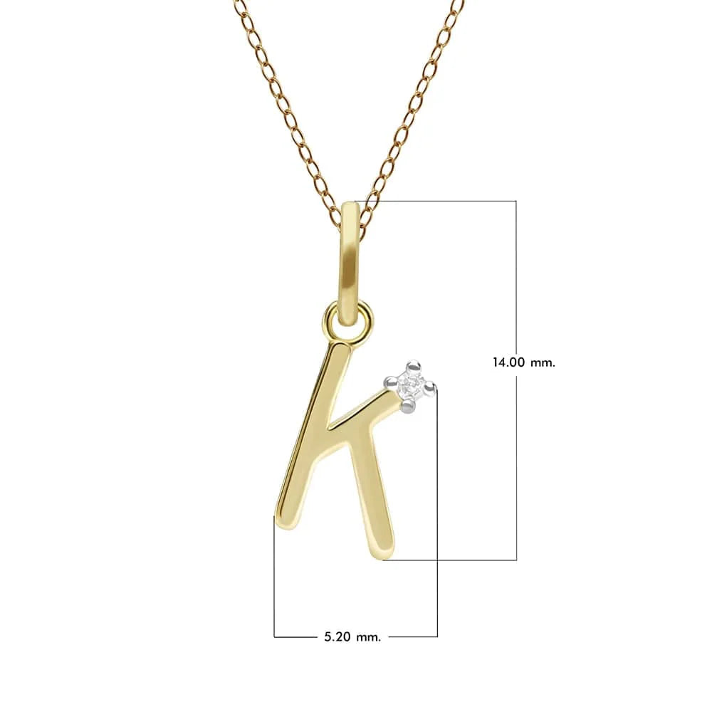 Gold Diamond Initial Pendant