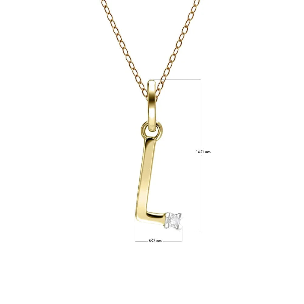 Gold Diamond Initial Pendant