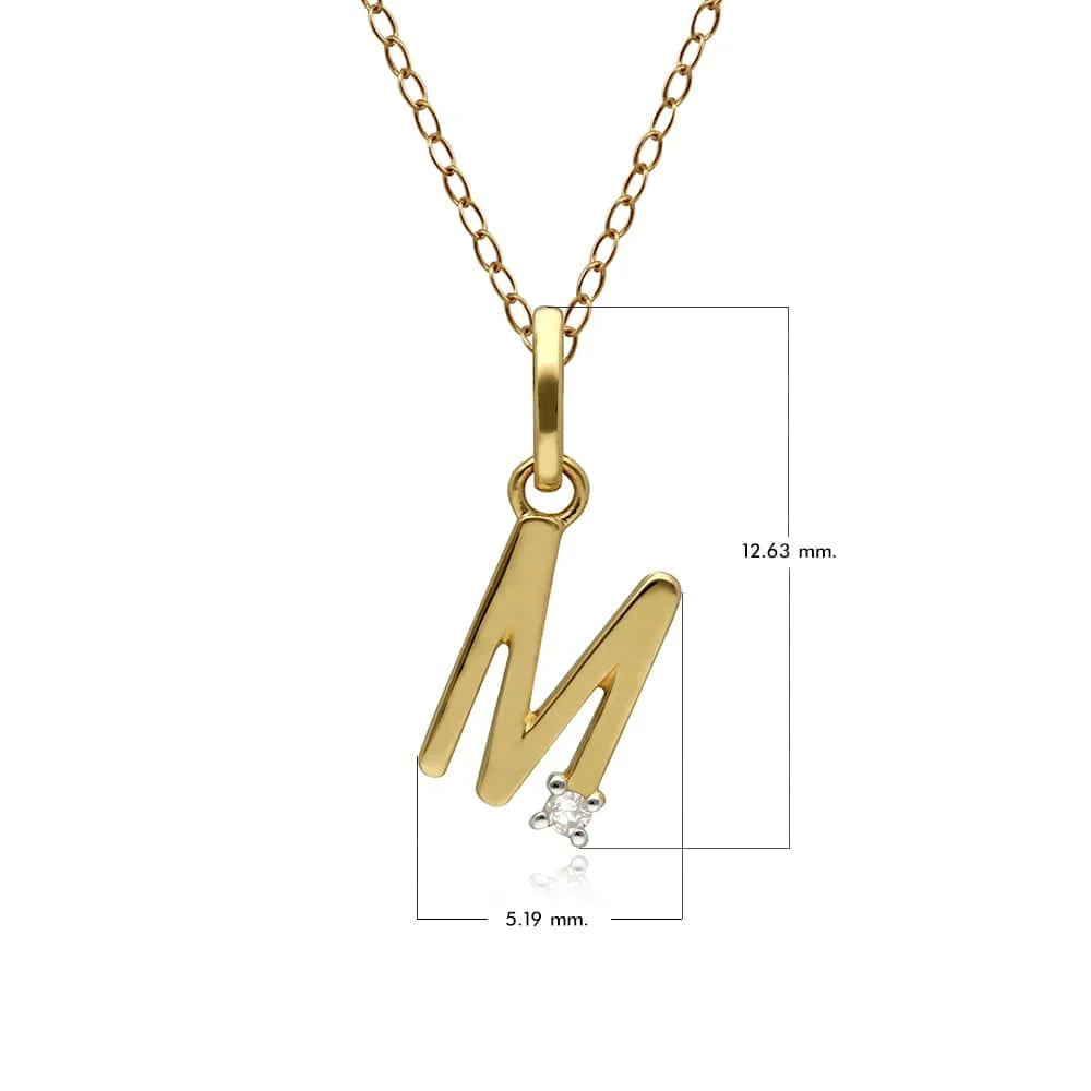 Gold Diamond Initial Pendant