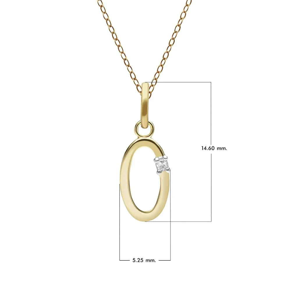 Gold Diamond Initial Pendant