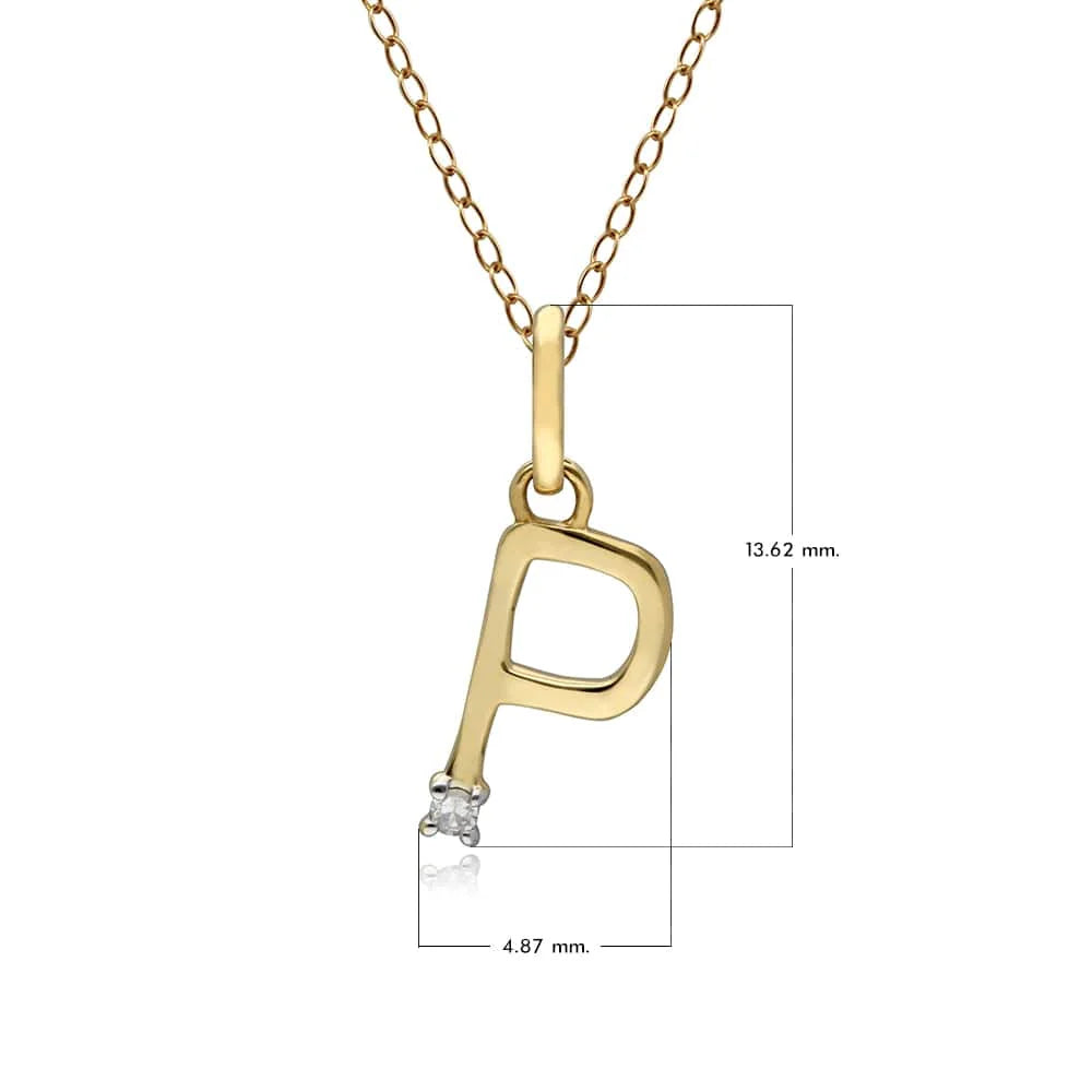 Gold Diamond Initial Pendant