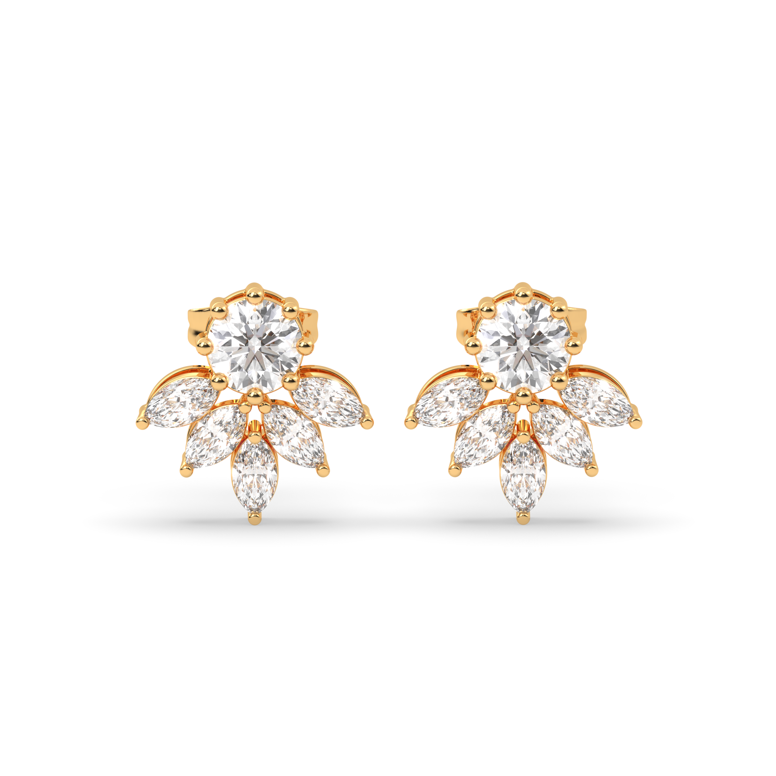 The Round-Marquise Cluster Studs