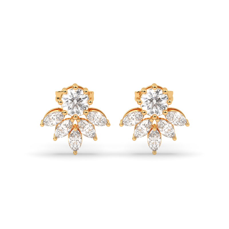 The Round-Marquise Cluster Studs