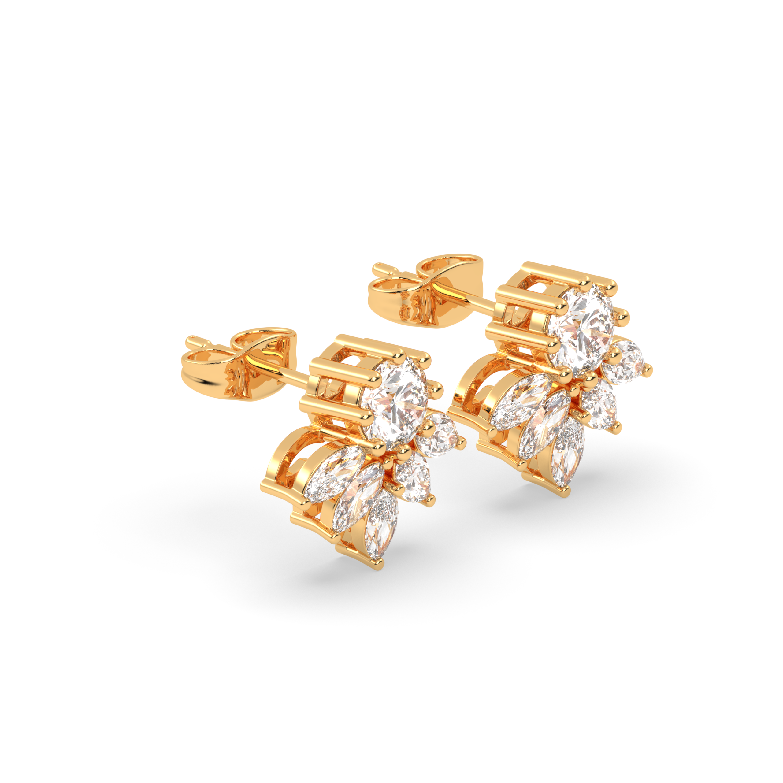 The Round-Marquise Cluster Studs