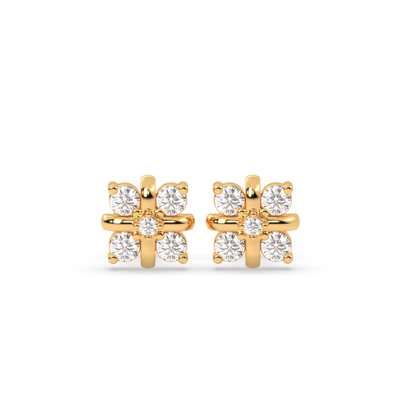The Round diamond Bloom Studs