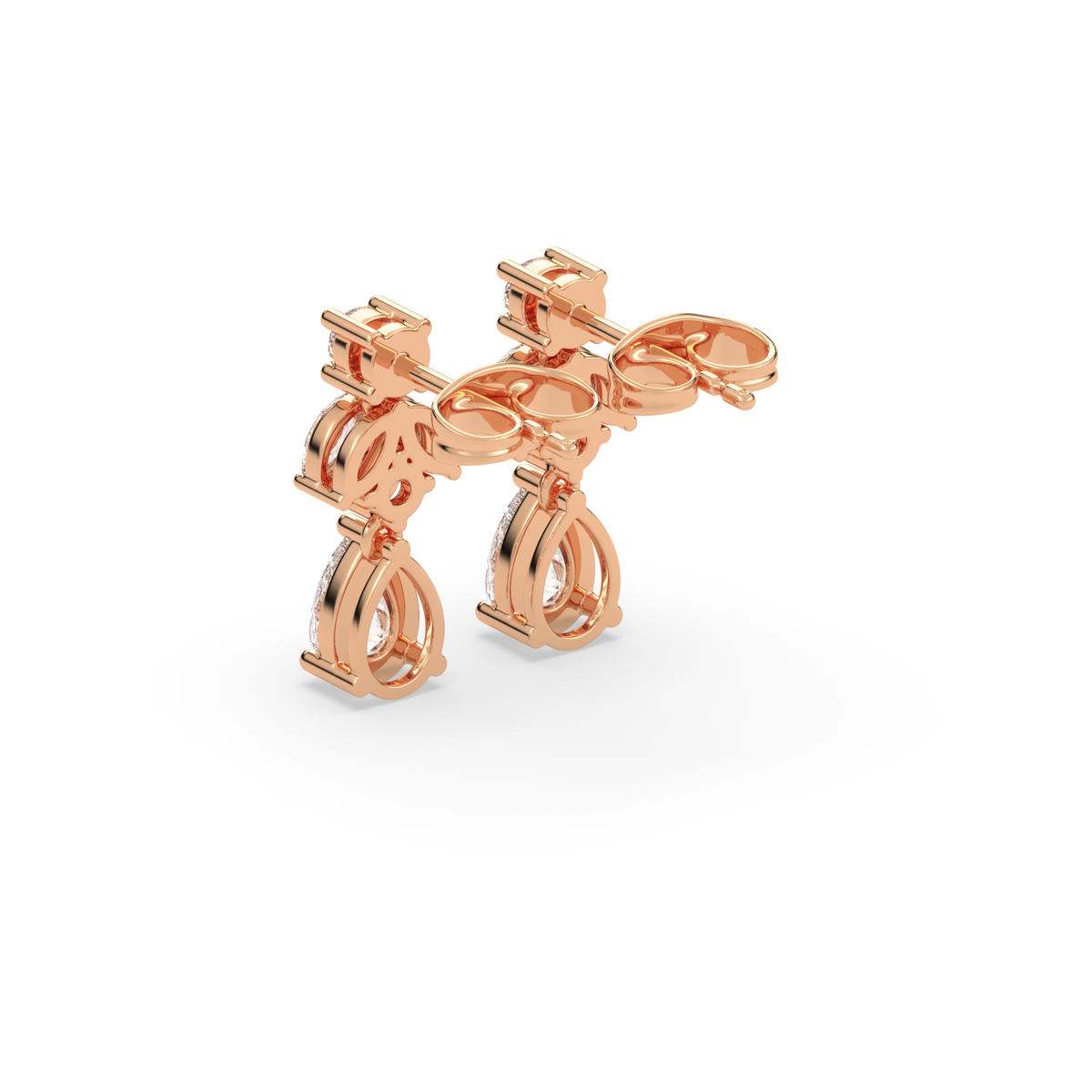 Round & Marquise Cluster Drop Earrings