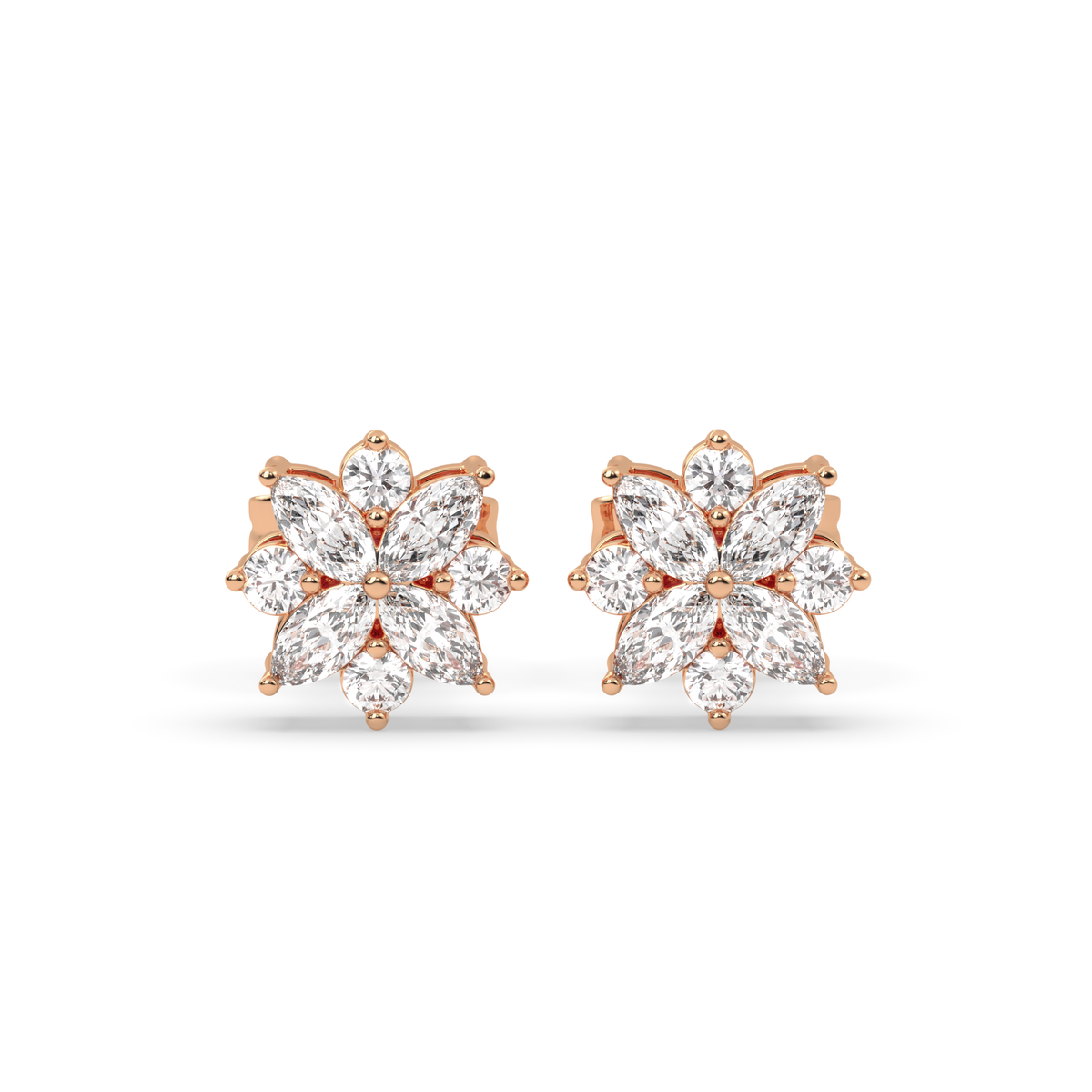 Marquise Flower Stud Earrings